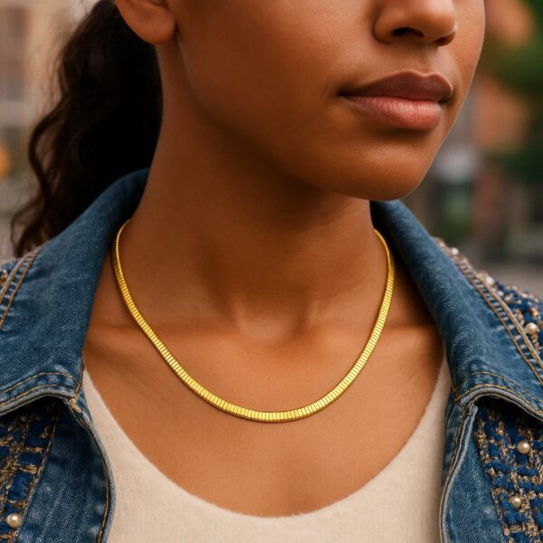 Gold Over Sterling Silver Cubogas Chain Necklace - alternate view 3