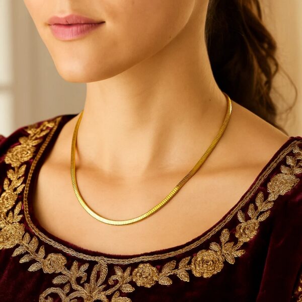 Gold Over Sterling Silver Cubogas Chain Necklace - alternate view 4