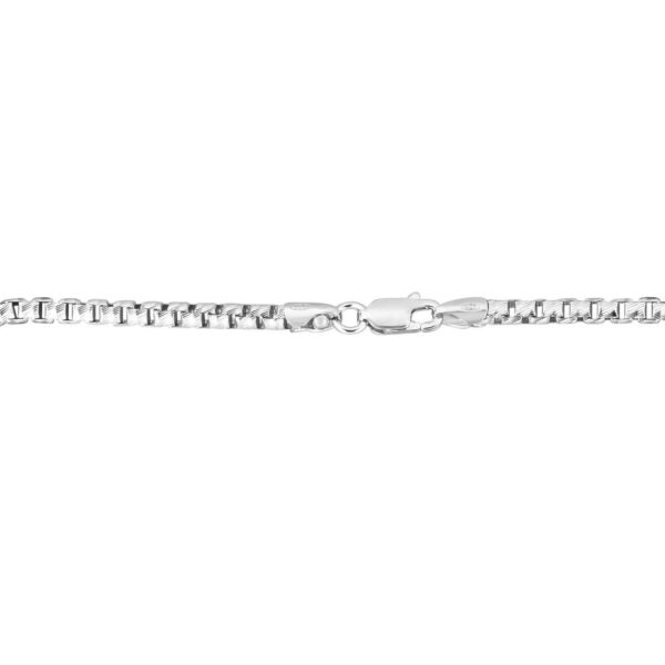Sterling Silver Rhodium Plated Rockstar Cut Round Box Chain (1.90 mm) - alternate view 4