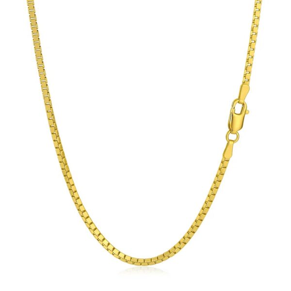 14k Yellow Gold Semi Solid Box Chain (2.10 mm) - alternate view 2