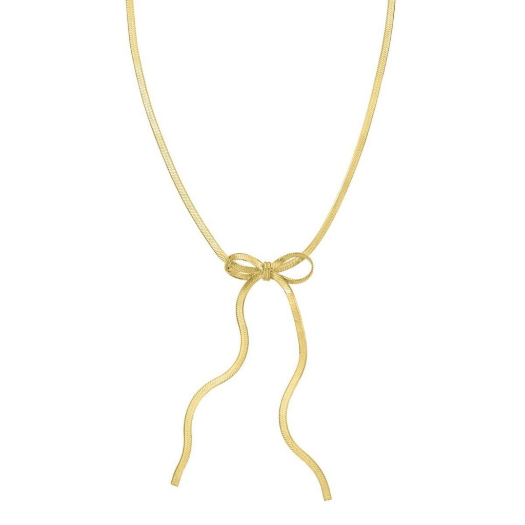 Sterling Silver Gold Plated Snake Bow Necklace