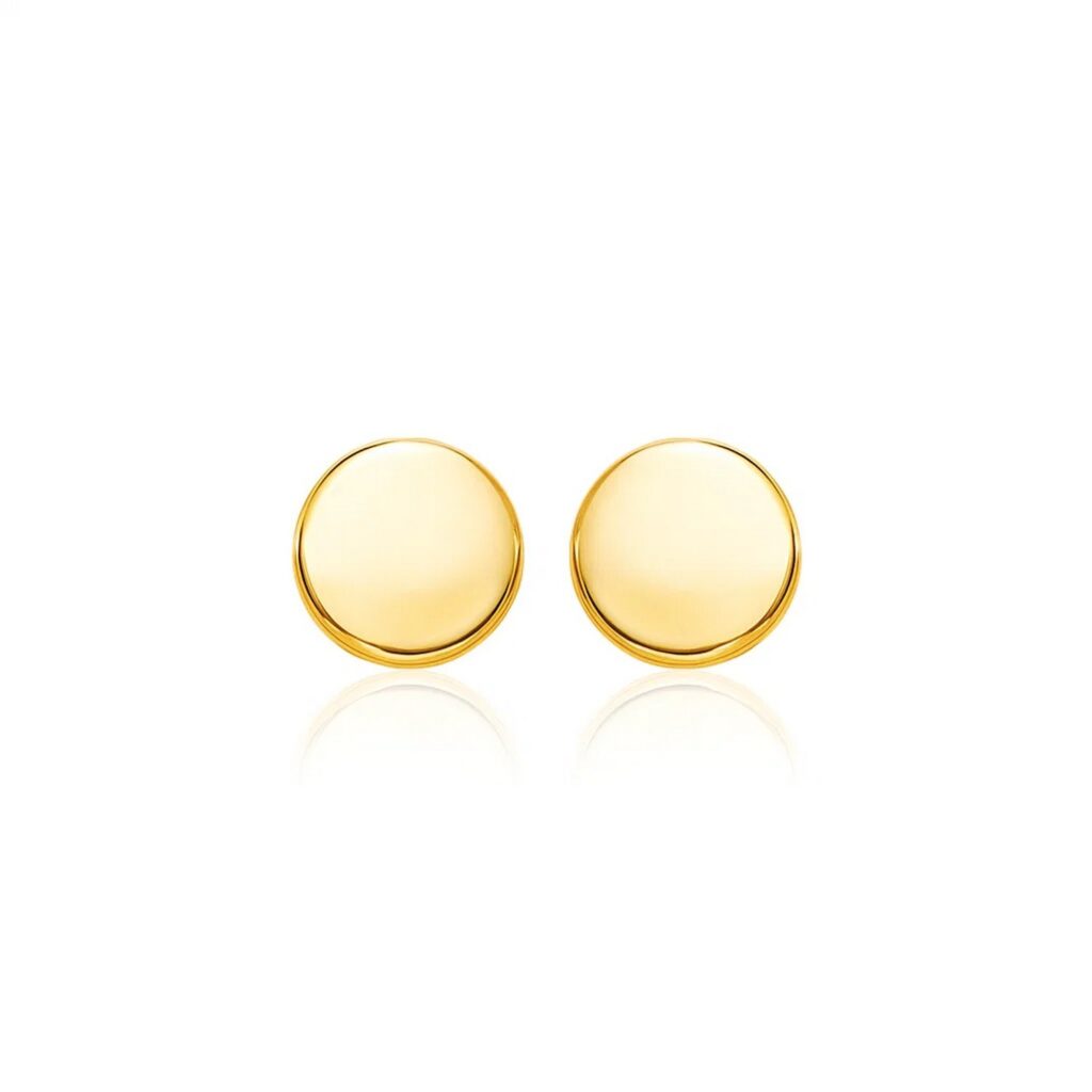 14k Yellow Gold Polished Round Post Earrings(5.5mm)