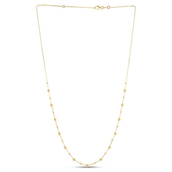 14k Yellow Gold Bead Necklace - alternate view 2