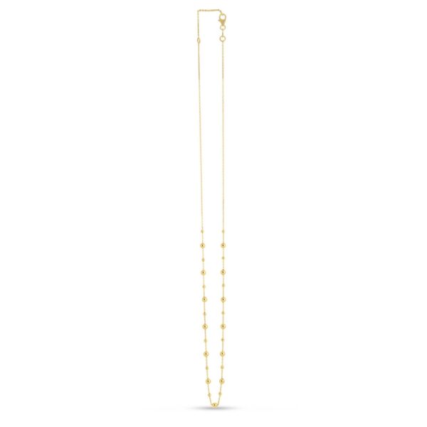 14k Yellow Gold Bead Necklace - alternate view 3