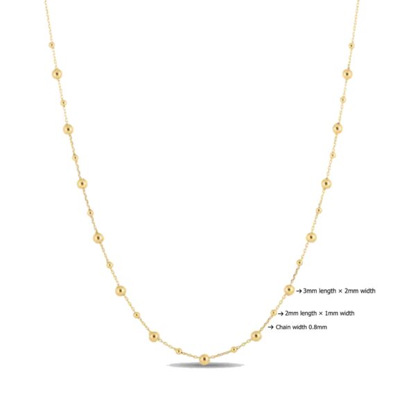 14k Yellow Gold Bead Necklace - alternate view 4