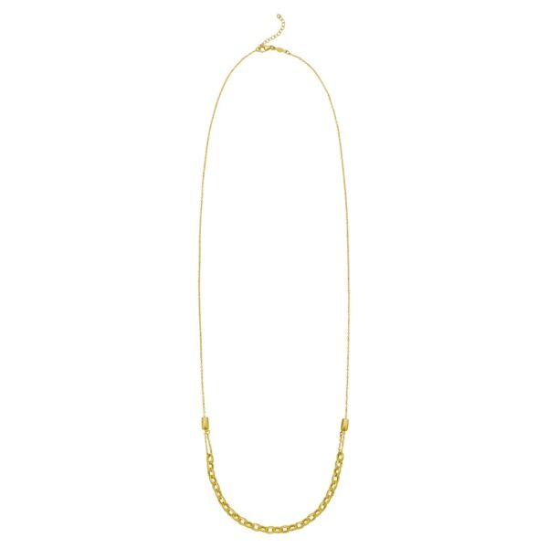 14K Yellow Gold Adjustable Rolo Link Necklace - alternate view 2