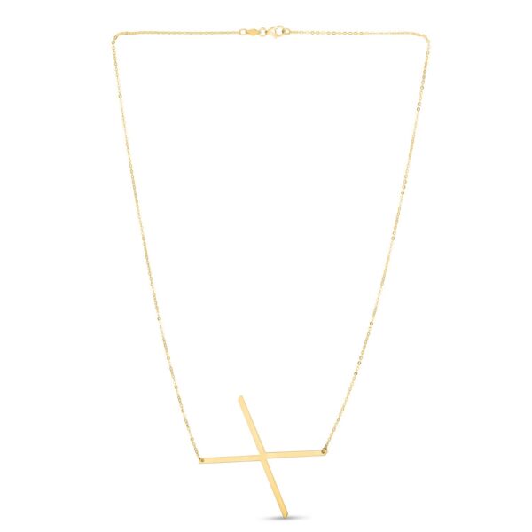 14K Yellow Gold Yours Truly Large Initial X Necklace - alternate view 2