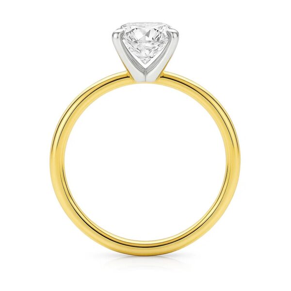 3 Carat Emerald Lab Grown IGI G/VS1 Diamond Solitaire Ring in 14K Yellow Gold - alternate view 4