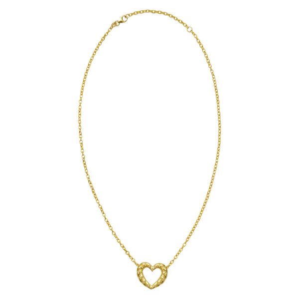 14K Yellow Gold Braided Open Heart Necklace - alternate view 2