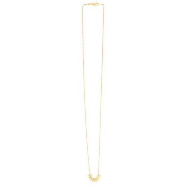 14k Yellow Gold Polished Sunburst Necklace - alternate view 3