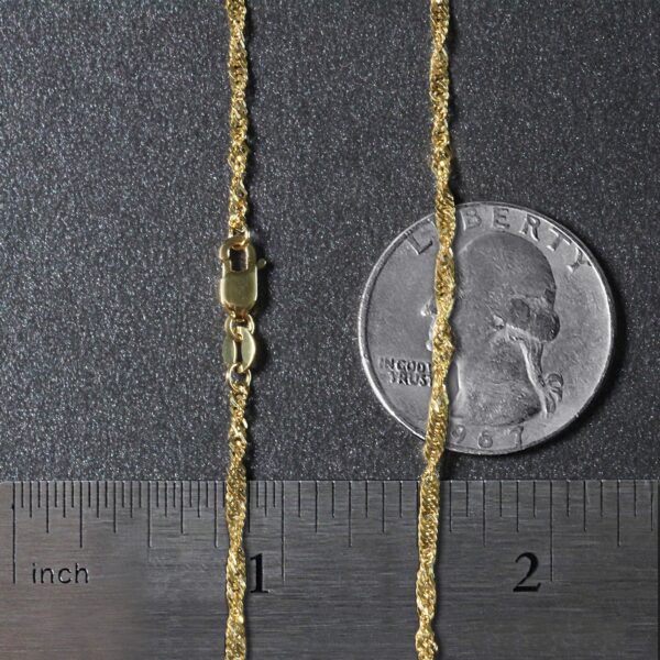 14k Yellow Gold Singapore Chain (1.80 mm) - alternate view 5