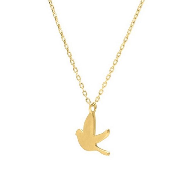 Dove Necklace in 14K Yellow Gold - alternate view 4