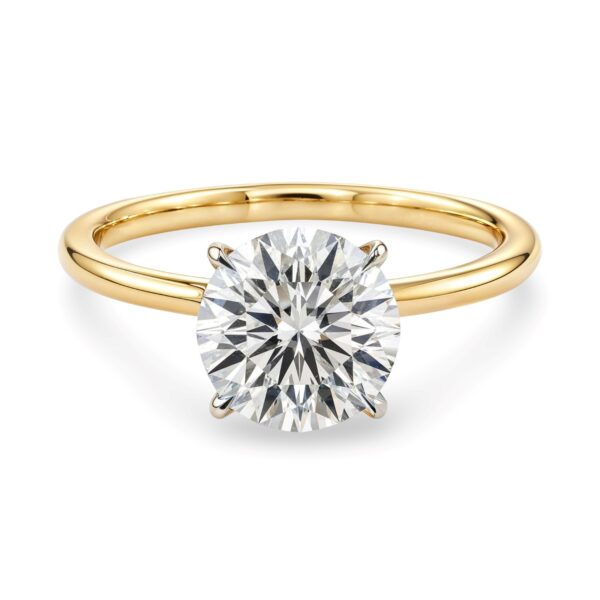 2 Carat Round Lab Grown IGI G/VS1 Diamond Solitaire Ring in 10K Yellow Gold - alternate view 3