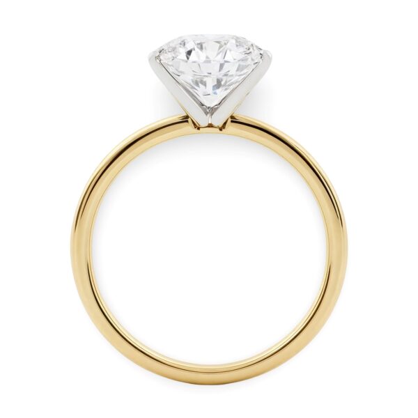 2 Carat Round Lab Grown IGI G/VS1 Diamond Solitaire Ring in 10K Yellow Gold - alternate view 4