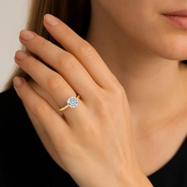 2 Carat Round Lab Grown IGI G/VS1 Diamond Solitaire Ring in 10K Yellow Gold - alternate view 5
