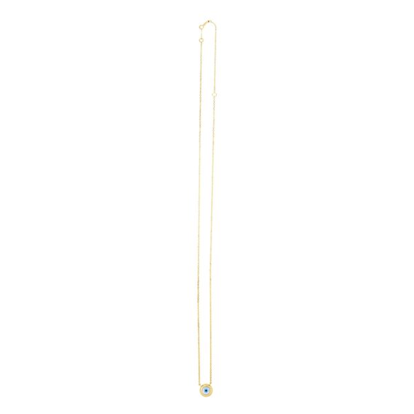 14k Yellow Gold Pearl Evil Eye Necklace - alternate view 3