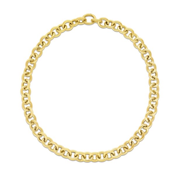 14k Yellow Gold Round Link Chain Necklace - alternate view 2