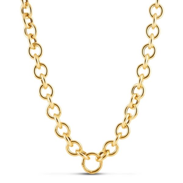 14k Yellow Gold Round Link Chain Necklace - alternate view 3
