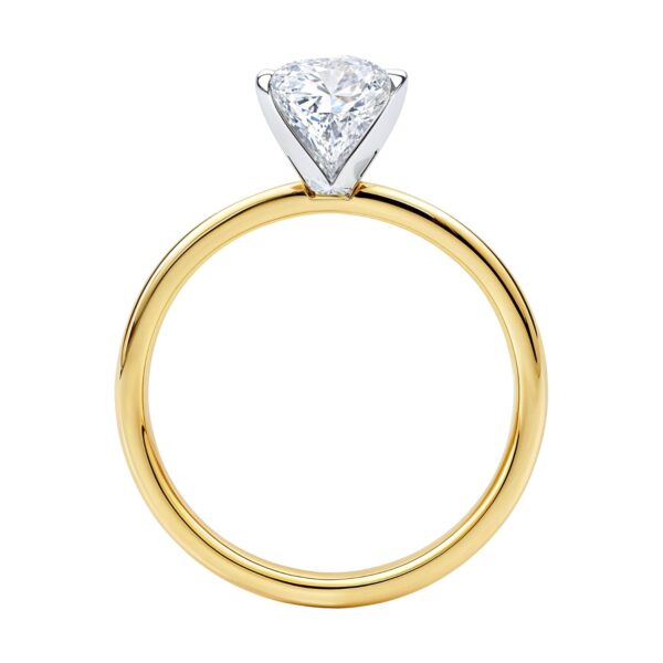 1.50Ct Princess Lab Grown IGI G/VS1 Diamond Ring in 10K Yellow Gold - alternate view 4