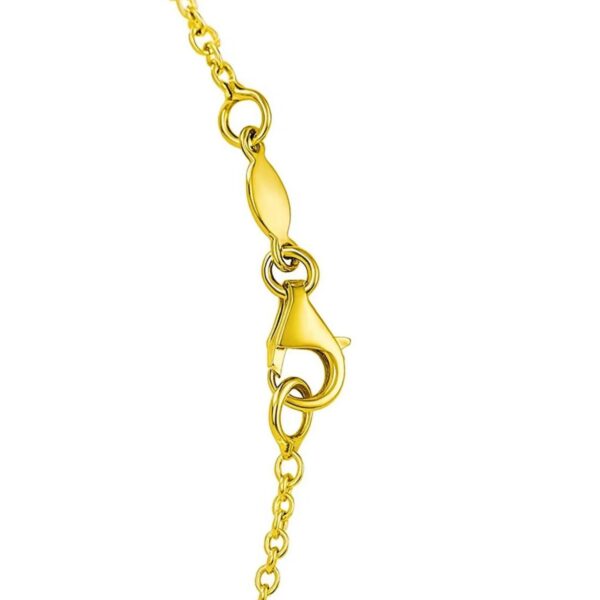 14K Yellow Gold Open Heart Station Necklace - alternate view 3