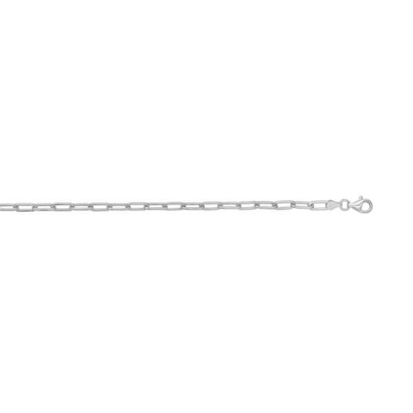 Sterling Silver Rhodium Plated Round Link Paperclip Chain (5.20 mm) - alternate view 4
