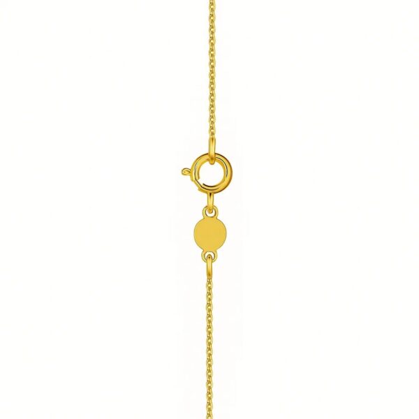 14K Yellow Gold Mini Diamond O Initial Pendant Necklace - alternate view 3