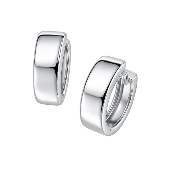 14k White Gold Snuggable Hoop Earrings