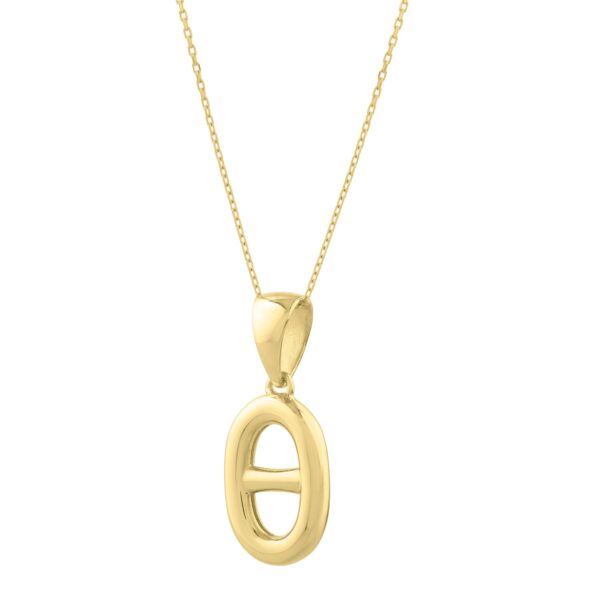 Polished Puff Mariner Link Necklace in 14K Yellow Gold - alternate view 2