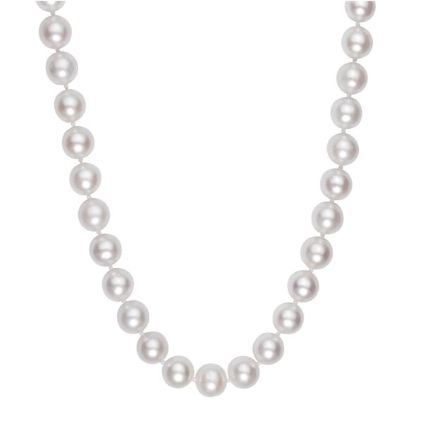 Pearl Necklace with Ball Clasp in 14K Yellow Gold
