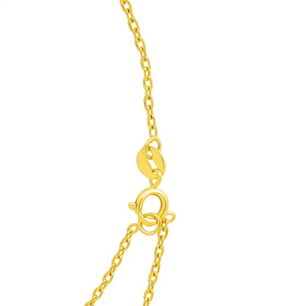 14k Yellow Gold 17 inch Necklace with Round Peridot - alternate view 2