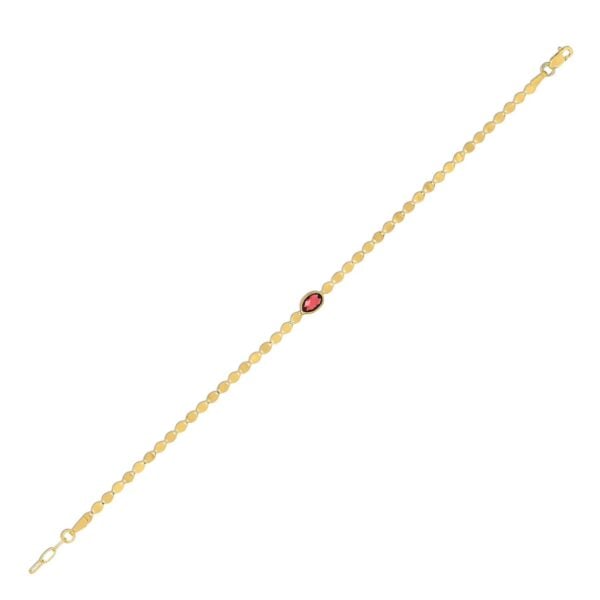 14K Yellow Gold Garnet Mirrored Chain (2.20 mm)