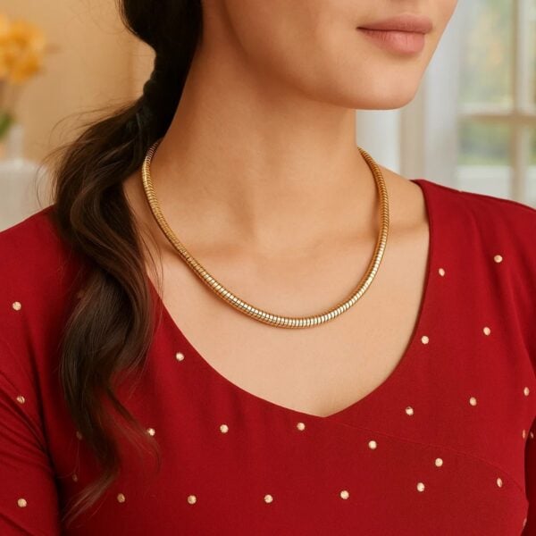 Tubogas Necklace in 14K Yellow Gold (5.00 mm) - alternate view 3