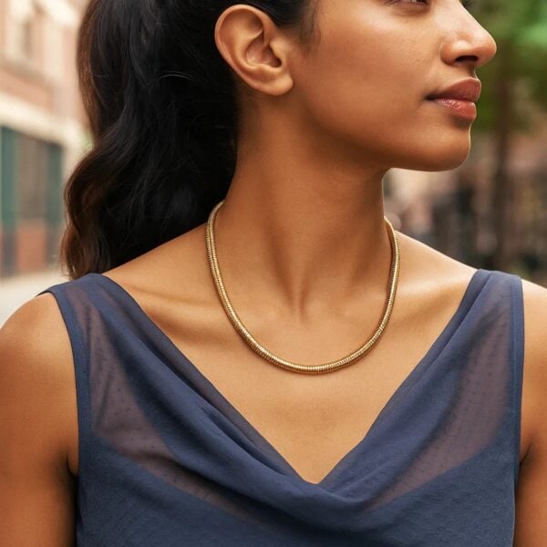 Tubogas Necklace in 14K Yellow Gold (5.00 mm) - alternate view 4