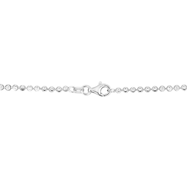 Sterling Silver Rhodium Plated Moon Cut Bead Chain (3.00 mm) - alternate view 4