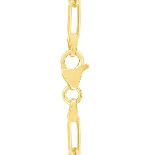 14k Yellow Gold High Polish Circle Disc Paperclip Link Necklace - alternate view 3