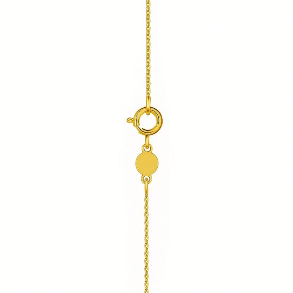 14K Yellow Gold Mini Diamond A Initial Pendant Necklace - alternate view 5