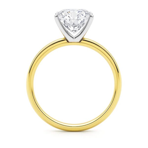 5 Carat Cushion Lab Grown IGI G/VS1 Diamond Solitaire Ring in 14K Yellow Gold - alternate view 4