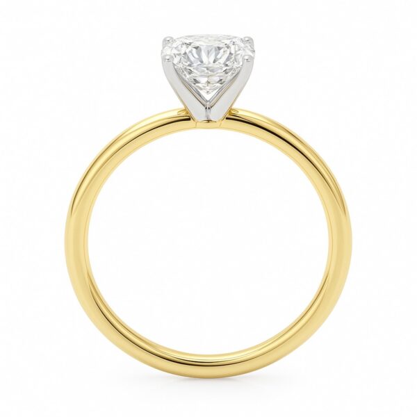 2 Carat Cushion Lab Grown IGI G/VS1 Diamond Solitaire Ring in 14K Yellow Gold - alternate view 4