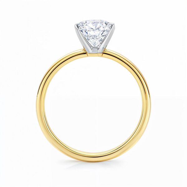 3 Carat Radiant Lab Grown IGI G/VS1 Diamond Solitaire Ring in 14K Yellow Gold - alternate view 4