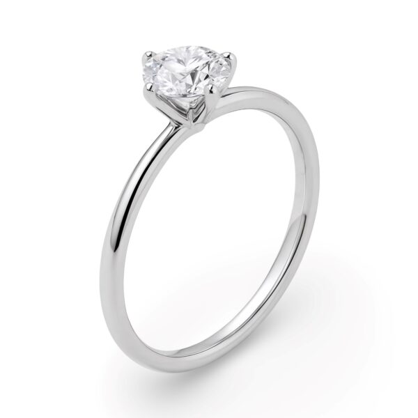 1 Carat Round Lab Grown IGI G/VS1 Diamond Solitaire Ring in Sterling Silver - alternate view 2