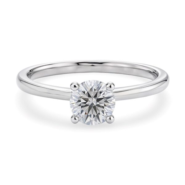 1 Carat Round Lab Grown IGI G/VS1 Diamond Solitaire Ring in Sterling Silver - alternate view 3