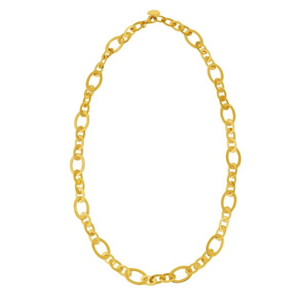 Large Flat Oval Link Necklace in 14K Yellow Gold (7.90 mm) - alternate view 2