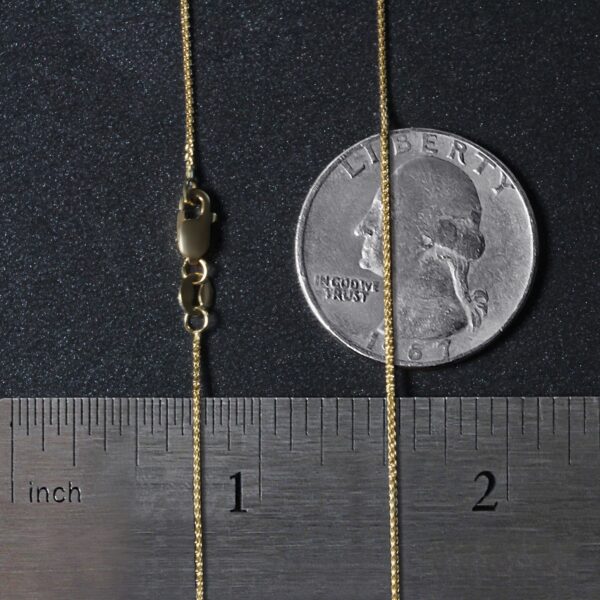 14k Yellow Gold Round Wheat Chain (0.80 mm) - alternate view 5