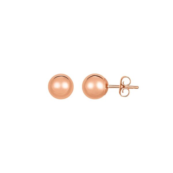 Classic Round Stud Earrings in 14k Rose Gold (7.00 mm)