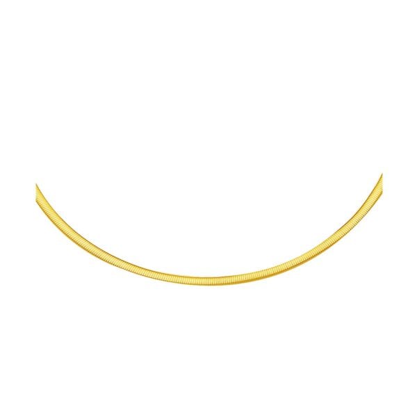 2.5mm 14k Two Tone Gold Reversible Omega Necklace - Two-Tone Gold
