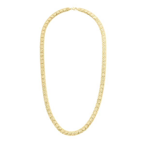 10K Yellow Gold Diamond Cut Square Link Necklace - alternate view 2