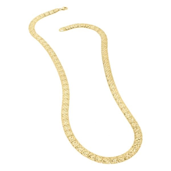 10K Yellow Gold Diamond Cut Square Link Necklace - alternate view 3