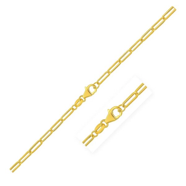 14K Yellow Gold Paperclip Bracelet (2.50 mm)