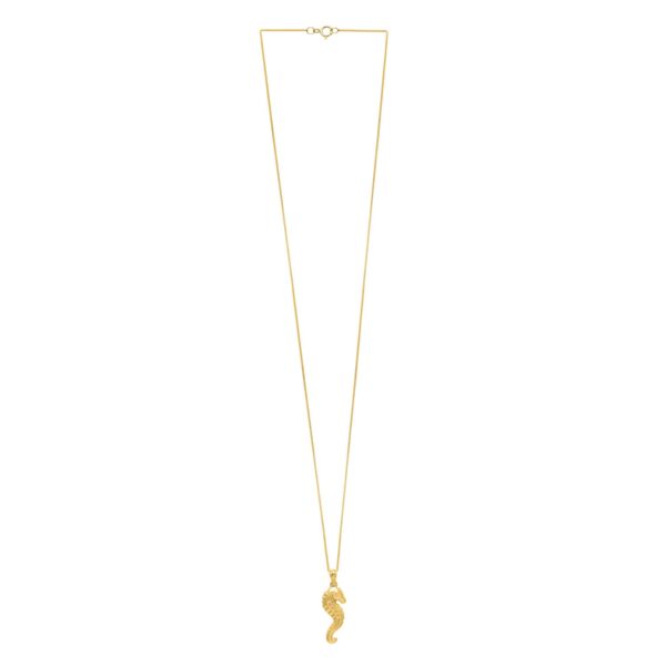 Seahorse Necklace in 10K Yellow Gold - alternate view 2