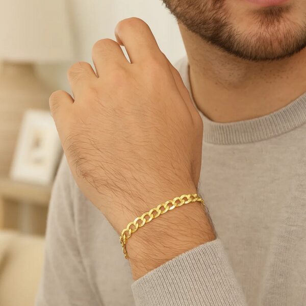 10k Yellow Gold Curb Bracelet (4.70 mm) - alternate view 4